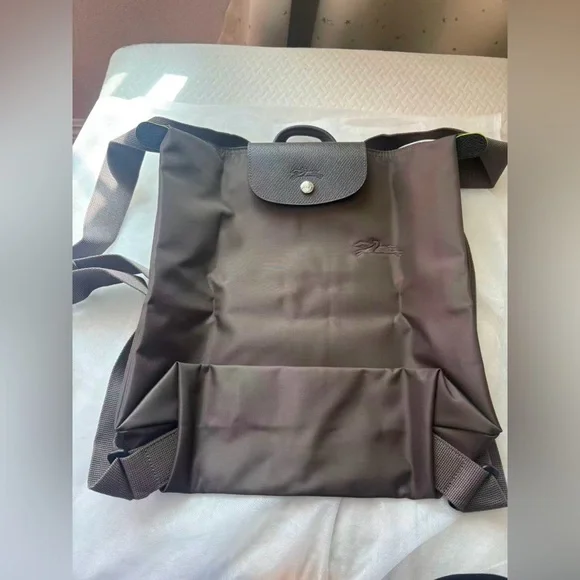 Longchamp Medium Backpack Recycled Canvas Terre Sophisticated Matte Finish - Picture 12 of 16